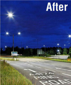 after retrofit of traditional street light